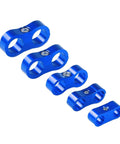 Premium Blue Aluminum Hose Clamp Separator Kit With 10 Pieces For AN4 To AN12 Line Division Heavy Duty Line Divider Clamps For Pro Mechanics And Hot Rod Projects Need High Performance Quick Install, blue aluminum clamps