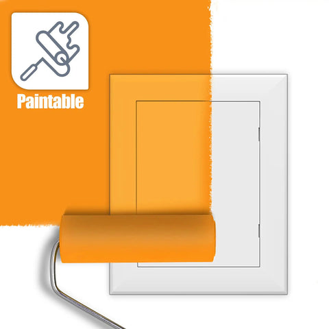 Dead Simple Self Adhesive Access Panel For Drywall Five Inch By Seven Inch Peel And Stick Wall Hole Cover with paintable top.
