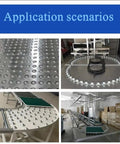Heavy Duty Five Eighth Inch Ball Transfer Units Ten Pack Carbon Steel Roller Transfer Bearings in conveyor system setup