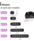Diagram showing 5 models of cable slot holders in All In One Cable Management Kit For Desk Car And Office With 188 Pieces