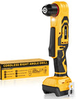 Cordless Right Angle Drill With Brushless Motor Compatible With Dewalt 20V Battery Delivering 400 Inch Pounds Torque with LED light