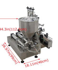 Built Like A Tank Automatic Pneumatic Liquid Paste Filler With Smooth Moving Conveyor Belt Dual Head Stainless Steel Dispenser 12 Mm Nozzle 100 To 1000Ml For Cosmetics Creams Plug And Play dimensions shown from front angle