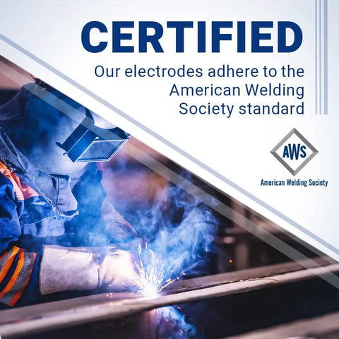 Welder using One Sixteenth Inch Two Percent Lanthanated Tungsten Electrodes WL20 Blue Ten Pack For TIG Welding, AWS certified