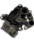 Premium Thermostat Housing Heat Management Module BMW X1 X3 X5 Engine Assembly in black with coolant connections visible.