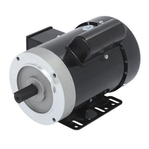 Half HP Single Phase Electric Motor 1725 RPM TEFC 115 230V Copper Windings Steel Plate Compact Black Unit For Industrial And Agricultural Machinery CW And CCW Rotation Easy Install Durable