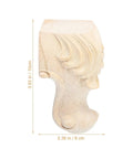 4 Pcs Solid Wood Furniture Legs With Rose Carved Design, side view showing detailed carving, dimensions 3.93x2.36 inches