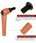 Orange Adjustable Clamping Lever Handles Set For Quick Release And Locking M8 x 16mm Male Thread 63mm Lever Rotating Screw