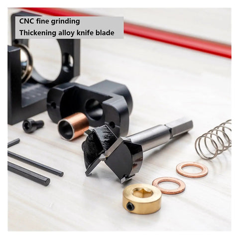 Aluminum Alloy 35mm Milling Cutter Kit For Hinge Fixtures With Clip Drill Bit Drilling Guide Hole Locator For Woodworking Cabinets And Furniture Installations Side And End Milling DIY Friendly And Easy To Use Precise Hole Alignment. CNC fine grinding hinge drill bits and accessories
