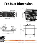 Product dimensions of Beefy 25Kg Digital Servo 8.4V With Full Metal Gears IP67 Waterproof 180 Degree Sweep diagram