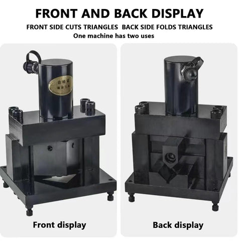 Heavy Duty 20 Ton Hydraulic Angle Cutter And Bender Machine With Dual Purpose Blade And No Sweat Electric Pump For Crushing Under Six Millimeter Steel Jobs Straight Out The Box Ready To Roll Daily, showing front and back display.