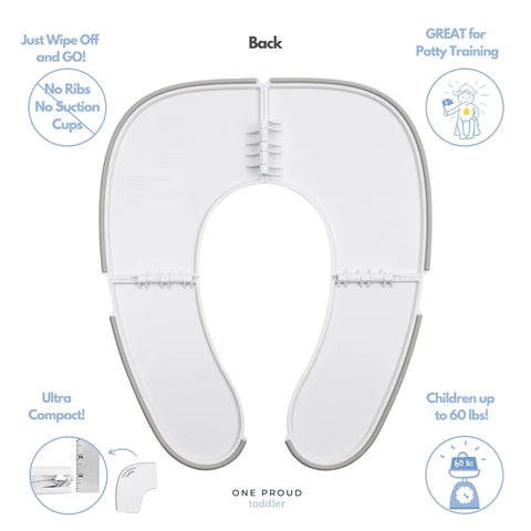 Foldable Travel Potty Seat For Toddlers, Rock Solid And Slim Baby Toilet Training Chair For Road Trips, No Hassle Packable Design Made Right Here In The Usa