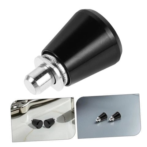 Heavy Duty 4 Pack Black Metal Spring Loaded Catch Pins With Reliable Locking Grip And Wear Resistant Surface Hardening for Industrial Assembly Mechanical Units And Electronic Jigs You Can Count On, featuring a close-up of a black pin with metal base.