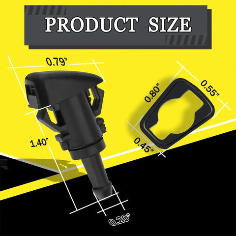 8 Pack Front Windshield Washer Nozzles Spray Jet Kit For Chrysler And Dodge Cars size dimensions illustration