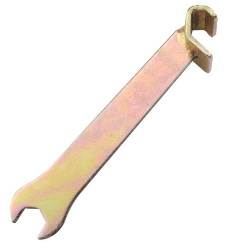 2-Pack 2-In-1 Vent Duct Wrenches Set with 135mm and 155mm galvanized flange duct clamps hook and angle wrench close-up