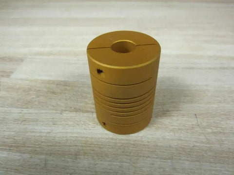 Lovejoy EC112 Flexible Beam Coupling 3/8 Inch By 1/2 Inch Bore Size With 1-1/4 Inch OD And 1-5/8 Inch Length For Smooth Power Transmission And Durable Performance In Varying Mechanical Drives, gold aluminum coupling