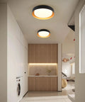 Dope Modern LED Flush Mount Ceiling Light 14 Inch 24W Dimmable Black and Gold Ceiling Lamp With 3 CCT in hallway