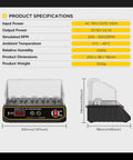 Five Hole Spark Plug Tester With Adjustable RPM 200 To 9999 And Variable Hole Height For 12V Cars And Motorcycles Pro Grade Protective Cover Digital Display Status Indicators Engine Ignition Coil Tester For Quick Spark Plug Comparison, 200 x 118 x 118mm