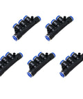 Five Way Inline Manifold Fittings Push In Quick Connect For 6mm Tube Outer Diameter 1/4 Inch Air Line High Pressure 0 To 150 PSI
