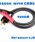 Carbon Arc Air Gouging Torch Kit With Cable For Metal Cutting And Weld Root Removal, Includes Gouging Rods, K4000 Compatible