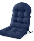 Outdoor Adirondack Chair Cushion Set With Thick High Back Tufted Design Weatherproof And Waterproof Anti Slip Lounge Pads