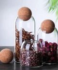 Lock In Freshness Straight Up With This Round Glass Tea Canister Boasting A Tight Cork Seal And Heat Resistant Build Ideal For Storing Coffee Beans Sugar Salt Or Loose Leaves While Looking Sharp On Counters.