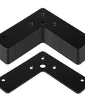 10 Pack Black Flat Corner Brace 4x4 Inches L Shaped Stealth Speed Mending Plate For Wood And Furniture 33 Lb Load Per Pack Cold Rolled Steel