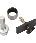 Motoparty CV axle bearing puller tool kit; front view of four-piece steel set with silver pins and black bar