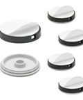 QuickClick Furniture Glide Base Set For Chairs And Home Decor, 4 Piece Exchangeable Plastic Glides, snap-in 40 mm diameter, visible components.