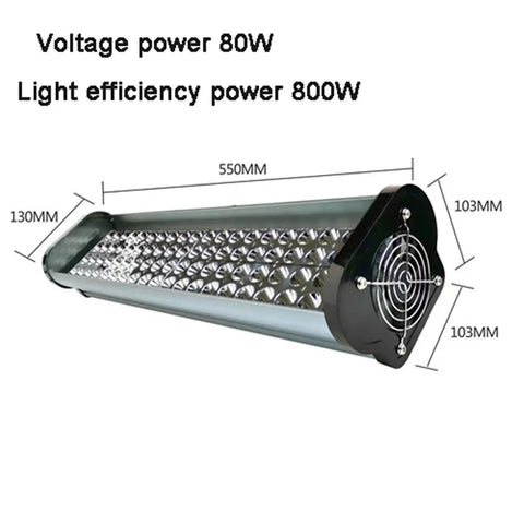 Top Rated Hella Fast Eight Hundred Watt Ultraviolet Curing Tool With Adaptive Wavelengths For Swift Resin Casting Nail Gel Setting And Reliable Paint Hardening, 800W lamp with dimensions shown.