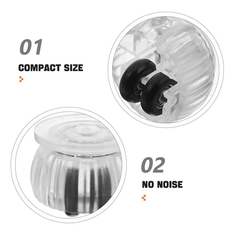Cabinet Wheels Replacement Swivel Caster with Brake for Furniture, compact size with black and clear design, noiseless mobility.