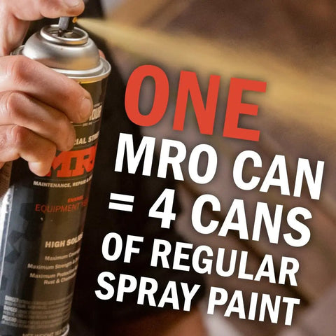 Hand holding Industrial High Solids Spray Paint With Boss Coverage For MRO Jobs Flat White Finish Rust And Weather Resistant Coating