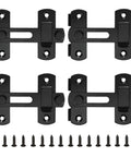 Four Pack Black Stainless Steel Sliding Barn Door Latches Featuring A 180 Degree Flip Bolt Setup And Hella Smooth Corrosion Resistant Coating
