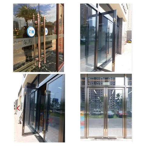 Exterior view showing European Antique Glass Cabinet Drawer Handle in Solid 201 Stainless Steel with Brushed Finish on doors.