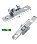 36 Pack Three Eighths Inch Metal Sliding Window Rollers With Universal Metal Axles for windows, cabinets, and doors, close-up view