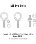 M3 Stainless Steel Eye Bolt Kit With Nut And Washers For DIY Hanging Projects Indoor Outdoor Use Heavy Duty Anchor