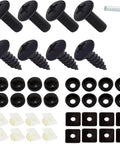 Lock Down Rustproof License Plate Screws Kit With Heavy Duty Anti Vibration Bolts and Theft Proof Covers, black screws and mounts included.
