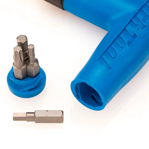 Beefy Adjustable Torque Driver For Bikes With 4 To 6 Nm Settings, magnetic bit holder, and stored bits in handle, all metal construction