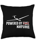 Soaring Sailplane Pilot Throw Pillow For Aviation Enthusiasts And Glider Geeks A Cozy Home Decor Gift with glider image and text