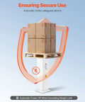 VEVOR Electric Lifting Column System, 176 Lbs Lift Table with boxes, showcasing automatic limiter safeguard feature.