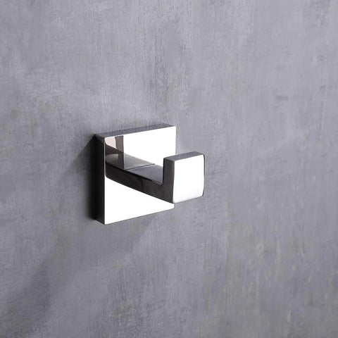 Heavy Duty Stainless Steel Coat And Towel Hooks 304 Rustproof Square Wall Mounted Modern Hooks Polished Chrome Finish on wall