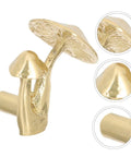 Brass Mushroom Cabinet Knobs And Drawer Pulls 2 Pack Polished Brass Handles, rustic style with mushroom design details