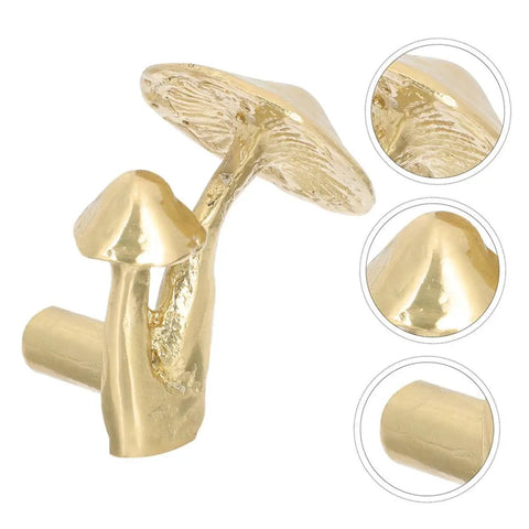 Brass Mushroom Cabinet Knobs And Drawer Pulls 2 Pack Polished Brass Handles, rustic style with mushroom design details