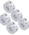 Hardcore Aluminum Alloy Shaft Collar Clamps 5 Pack For Axle Fixing Robots Engineering Machining For Pros Hardware, silver set