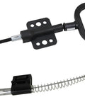 Real Deal D Handle Recliner Replacement Cable With Exposed Spring Hook, 43 inch cable and steel bracket for chair repair.