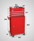Rolling Garage Tool Organizer With Detachable 3 Drawer Chest And Large Storage Cabinet Adjustable Shelves Red Steel Build