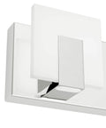 Close-up of chrome finish on Three Lights Dimmable Modern LED Vanity Light For Bathroom Up And Down Wall Mount Frosted White Acrylic