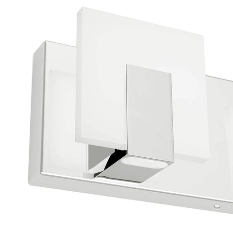 Close-up of Five Light Dope Modern LED Bathroom Vanity Light with acrylic and chrome finish detail