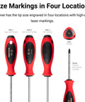 No. 3 Phillips Screwdriver With 4 Inch Shank showing four location size markings and ergonomic TriLobe handle