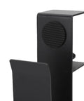 Close-up of Adjustable Side Laptop Mount That Clamps Straight Up To Your Desk detailing its durable black metal design.