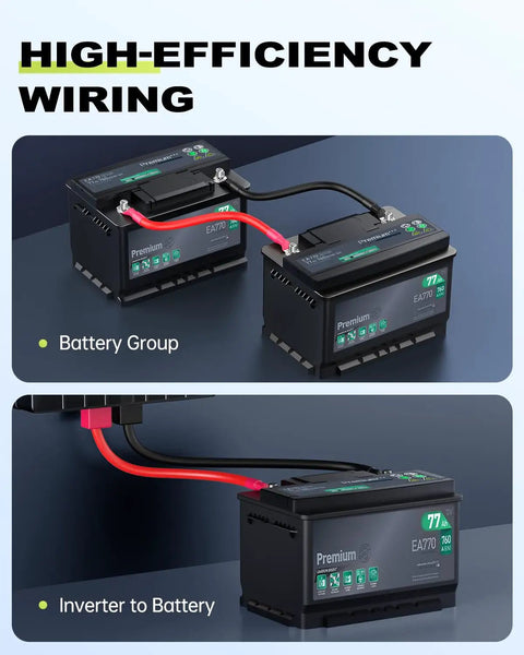 6 AWG Battery Cables With Terminals 12 Inch Silicone Insulated Tinned Copper Power Inverter Cables for Battery and Inverter Connection